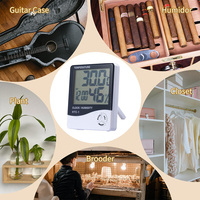 Termometer Dapur Inframerah Digital untuk Memanggang, Tahan Suhu Tinggi, Plastik, Indoor Outdoor, Jam, Kelembapan, Suhu