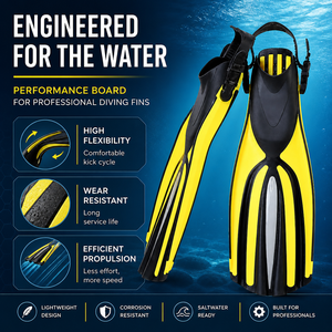 Pinne Professionali ZMZ FZ07 in TPR+PP Blu/Nero/Giallo/Rosso per Nuoto e Immersione per Adulti, Lunghe per Bodyboard in <span class=keywords><strong>Mare</strong></span> - Product Image 2