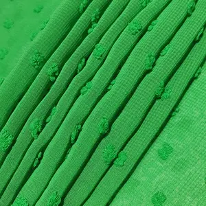 Cổ Phiếu Mới Voan Len Bóng Cắt Hoa Vải 80G Polyester Vải Mùa Hè Voan Váy Vải