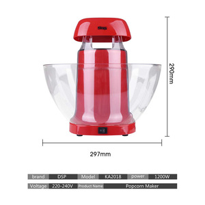 Máquina de palomitas de maíz Dsp, máquina eléctrica automática para hacer aperitivos para el hogar, roja y blanca - Product Image 3