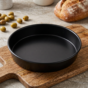 Bandeja para Hornear Pizza ATLAS STAR Negra de 10 Pulgadas, Resistente, de Aluminio Anodizado, Apta para Alimentos, Reutilizable, Estilo Restaurante, para Pizza Profunda - Product Image 1