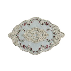 Europäische <span class=keywords><strong>Vintage</strong></span> Spitze Tisch matte Staubs chutz Stoff Vase Untersetzer mit Französisch Stickerei Hohl spitze Tischset dekorative Matten & Pads - Product Image 1
