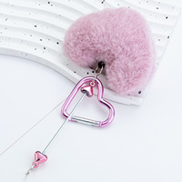 Accessoires de bricolage pour l'escalade en extérieur : Anneaux porte-badges, fournitures de bureau, boule moelleuse, boucle, pendentif cœur perlé, porte-clés