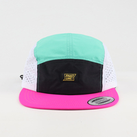 Casquette de course unisexe OEM personnalisée avec logo, non structurée, 5 panneaux, perforations découpées au laser, pour sports de plein air, plage, imperméable et séchage rapide