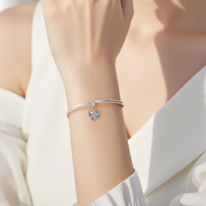 Exquisite S925 Sterling Silver Colored Epoxy Butterfly <b>Charms</b> with Zircon for DIY Snake Chain <b>Bracelets</b> <b>Beaded</b> Jewelry - Product Image 5