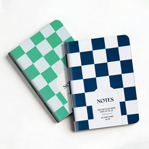Quaderno A5 con Motivo <span class=keywords><strong>a</strong></span> Scacchi Personalizzato, Diario <span class=keywords><strong>a</strong></span> Righe, Regalo di Cancelleria Carino, Carta Riciclata - Product Image 4