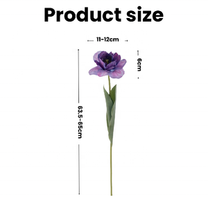 Flores Artificiales de Tulipán de Tela de Seda de Nuevo Diseño, Tulipanes de Cabeza Grande, Tulipanes Blancos y Rosas para Decoración de Bodas y Hogar - Product Image 2