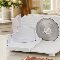 Trancheuse électrique 150W S-891, design pliable, lame en acier inoxydable 190mm, réglable de 0 à 15mm, pour couper la viande et les aliments en cuisine
