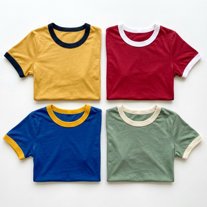 Servicio de Fabricación al por Mayor Red Star HH89-OEM-TSHIRT-2026 Camisetas Unisex de Cuello Redondo y Manga Corta para Adultos con Ribete en Contraste - Product Image 1