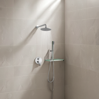 Ensemble mural de douche à effet pluie à double poignée pour salle de bains Robinets de bain et de douche avec mélangeur