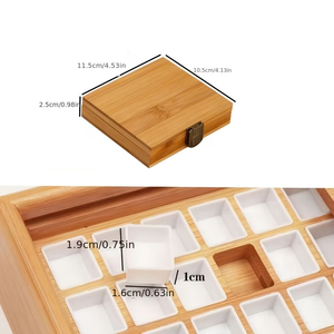 Estuche de acuarela de 24 celdas, paletas portátiles, fáciles de limpiar y transportar, reutilizables, adecuadas <span class=keywords><strong>para</strong></span> bocetos al aire libre, caja de acuarela de madera. - Product Image 2