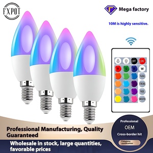 Bóng đèn nến thông minh E14 <span class=keywords><strong>RGB</strong></span> 5W có thể điều chỉnh độ sáng, đổi màu RGBW, điều khiển từ xa 5-10m, đèn <span class=keywords><strong>LED</strong></span> nhiều màu sắc, bảo hành 2 năm - Product Image 5