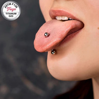 Piercing en titane Freya : barre droite pour langue, téton, hélix, cartilage d'oreille – Bijou long industriel pour femmes et hommes