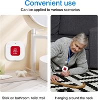 Bouton d'appel Wi-Fi intelligent pour personnes âgées avec surveillance par application, téléavertisseur d'urgence domestique, alerte SOS sans fil pour soignant, sonnette d'alerte de vie