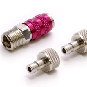 Connecteur à dégagement rapide pour aérographe, 6 mm, 1/4 pouces, en acier inoxydable, pour usage industriel HT246 HT247 - Product Image 1