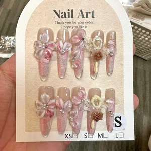 <span class=keywords><strong>Faux</strong></span> Ongles 3D Fleur de Glace Faits Main Effet Brillant Qualité Supérieure Réutilisables pour Usage Quotidien et Soirées - Product Image 6