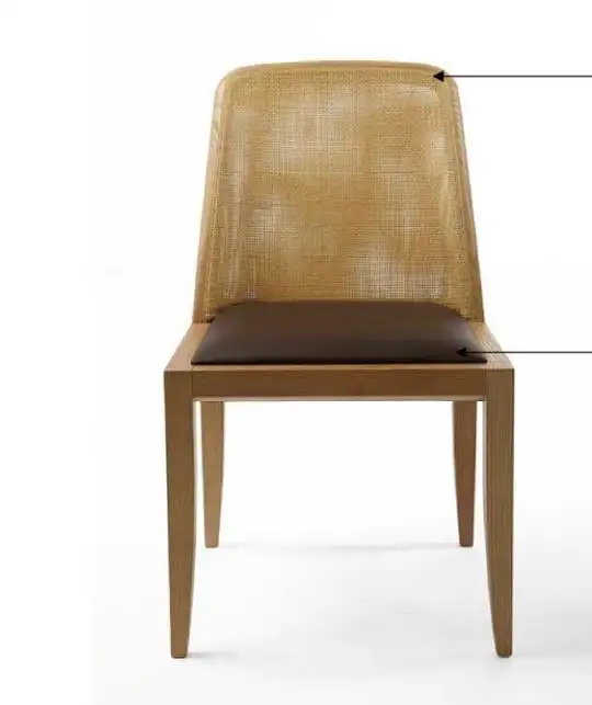 घटना किराया नॉर्डिक stackable प्राकृतिक गन्ना रतन लकड़ी खाने की कुर्सी