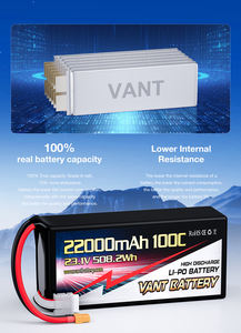 대형 FPV UAV 및 산업용 드론을 위한 드론 배터리 초고전압 고 에너지 밀도 <span class=keywords><strong>6S</strong></span> Fpv <span class=keywords><strong>Lipo</strong></span> 배터리 23.1V 22000mAh 100C - Product Image 6