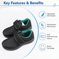 Chaussures de marche légères et respirantes pour diabétiques, avec boucle réglable, semelle antidérapante en EVA, bout rond, pour patients diabétiques