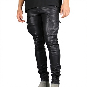 ELYSIAN INDUSTRIES <b>Men</b> <b>Leather</b> <b>Pants</b> Casual Straight Fit Mid Waist Midweight Eco-friendly High-quality Daily Wear Classic Winter - Product Image 2
