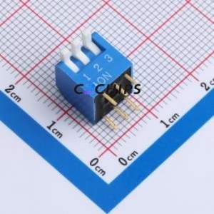 DP-3-B-T DIP Switch Through hole Component (THT),P=2.54mm Switch Piano Key Single Pole Single Throw 3 2.54mm - Product Image 1