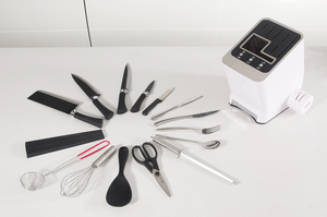 Ensemble de couteaux de cuisine en bloc en plastique 2025 – Vente chaude, le plus populaire, innovation commerciale avec support et aiguiseur SKD005 P - Product Image 3