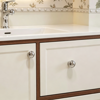 Meuble-lavabo moderne en bois blanc pour salle de bain, idéal pour projets d'appartements, fabrication OEM/ODM sur mesure en gros