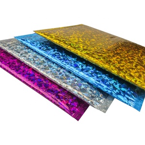 Sacs de courrier holographiques personnalisés, enveloppe matelassée et personnalisée, en feuille métallique, avec fermeture à glissière, pour la livraison express, 50 pièces - Product Image 2