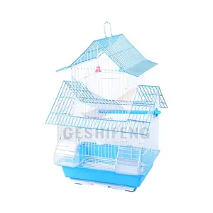 Double-story villa birdcage peony parrot colorful bird pearl small wire metal birdcage wholesale