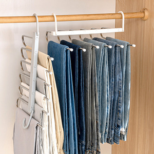 Porte-pantalons pliable multifonctionnel à plusieurs niveaux, cintre rétractable, rangement spécial pour pantalons, organisateur intégré pour armoire domestique - Product Image 2