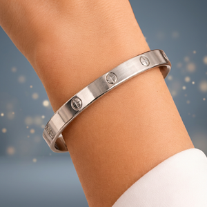 925 Sterling <b>Silver</b> Solid <b>Cuff</b> <b>Bracelet</b> Premium Open Bangle <b>Bracelet</b> For Men And Women Jewelry Screw Design Kada <b>Bracelet</b> - Product Image 2