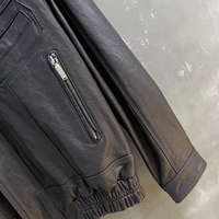 Veste en cuir véritable de mouton souple vintage Jxwatcher printemps-automne, veste bomber personnalisée, fermeture éclair, courte, surdimensionnée, style motard