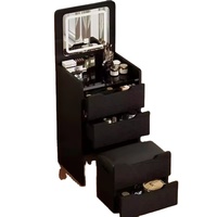 Table de toilette multifonctionnelle en bois massif de style crème moderne avec miroir éclairé pour chambre à coucher, coiffeuse pour filles, écologique