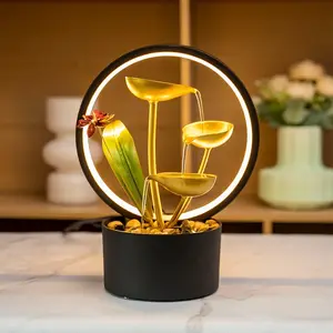 New Arrival Indoor Mini Water Fountain Home Decor Office Decoration Fengshui Water Fountain With Led