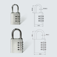 Cadenas à combinaison en aluminium en gros, 3/4 chiffres, réinitialisable, sans clé, pour bagages, casiers, portails et clôtures