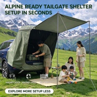 Tente magnétique pour hayon de SUV, abri de camping arrière pour voiture, installation sans outil, moustiquaire, doublure argentée, abri imperméable