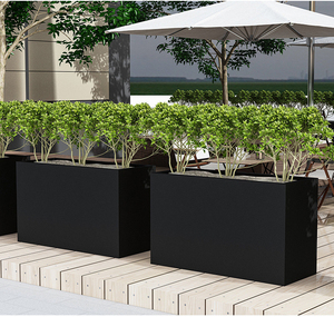 Vente en gros de pots de fleurs en métal pour l'extérieur, vernis à poêle, pour plantes, boîte à fleurs en <span class=keywords><strong>acier</strong></span> inoxydable corten pour jardin, hôtel - Product Image 2