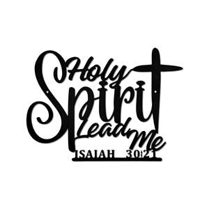 Decoraciones Metálicas de Pared con Escrituras Bíblicas - "Espíritu Santo, Guía mi Camino", Letrero Religioso con Cruz, Decoración Cristiana para <span class=keywords><strong>el</strong></span> Hogar - Product Image 1