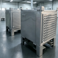 Conteneur IBC chauffable réutilisable de 1000 L en acier inoxydable SS304 personnalisé, conforme aux normes européennes, pour produits chimiques, esters et solvants, y compris l'azote liquide