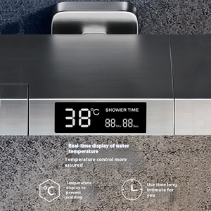 Grey Water <strong>Plate</strong> Brass Thermostatic Faucets Brushed Soft Jet Massage Complete Household Lifting Pressurized Apartment - Product Image 4