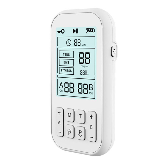 SUNMAS White Physical Therapy Purposes  Portable Tens EMS Device Wired Electronic Muscle Stimulator Tens Machine