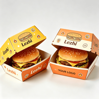 Boîte d'emballage en carton ondulé personnalisée, boîte à hamburger recyclable, boîte à hot-dog, boîte à emporter pour le déjeuner, boîte en papier pour emballage alimentaire