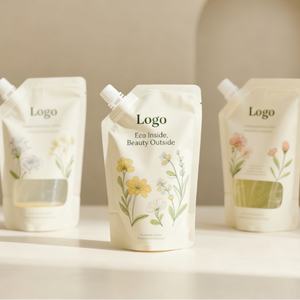 Bolsa de Embalaje de Jabón Cosmético Personalizada de 100 ml, Bolsa con Boquilla Impresa de Aluminio Recargable y Biodegradable para Jabón - Product Image 5