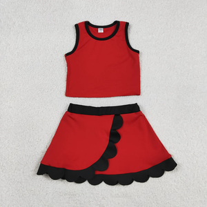 Conjuntos de 2 Piezas para Niñas, Top sin Mangas y Falda con Volantes, Color Sólido, Ropa Deportiva de Verano para Niñas Pequeñas - Product Image 6