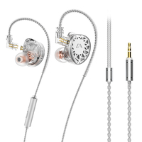 Écouteurs intra-auriculaires filaires Lafitear LF3 1DD pour la musique avec câble détachable, microphone et bouton de commande