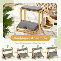 Nouveau repose-pieds de bureau en bambou à deux niveaux, réglable, ergonomique, avec coussin, repose-pieds de bureau pour le bureau, les jeux et les études