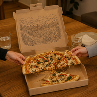 Boîte à pizza en carton ondulé personnalisée, emballage alimentaire pour la livraison à emporter, pour restaurant