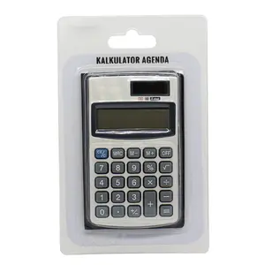 Solar Calculator Novelty Rubber Coat Protective Metal Face 8 Digital Electronic Promotional Gift Solar Pocket Calculator