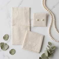 Glampkg Pochette à bijoux en coton style enveloppe pour boucles d'oreilles, colliers, bagues, rangement de bijoux