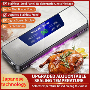 Sellador de Alimentos <span class=keywords><strong>al</strong></span> Vacío Automático de Acero Inoxidable de Alta Calidad para Uso Doméstico con Ajuste de Temperatura y Pantalla Táctil - Product Image 2